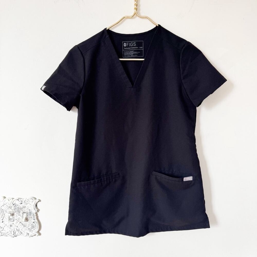 Figs lot of 2 Black Casma Three Pocket Scrub Top XXS - Picture 7 of 10